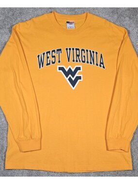West Virginia Mountaineers WVU Vtg Murina USA Made Long Sleeve Tee Shirt Men XL